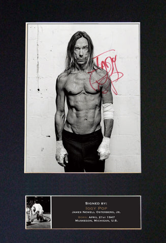 IGGY POP Signed Autograph Mounted Photo Repro A4 Print 439