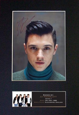 JJ HAMBLETT Union J Autograph Mounted Photo Reproduction PRINT A4 406