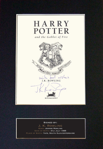 J K ROWLING harry potter Autograph Mounted Photo Reproduction PRINT A4 412
