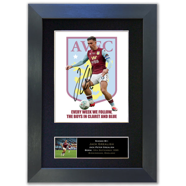 #860 Jack Grealish Aston Villa Signed Autograph Print Photo