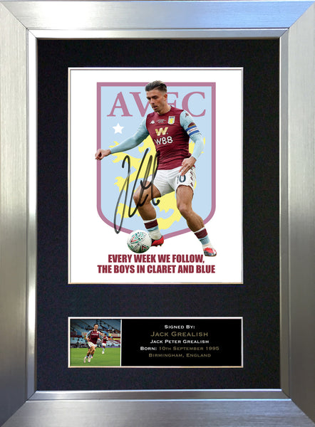 #860 Jack Grealish Aston Villa Signed Autograph Print Photo