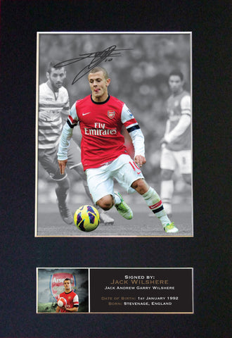 JACK WILSHERE Signed Mounted Photo Reproduction Autograph A4 387