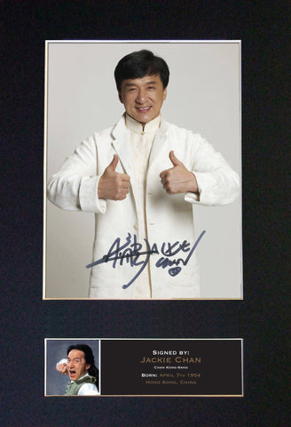 JACKIE CHAN Chan Kong-Sang Signed Autograph Mounted Photo Repro A4 Print 495