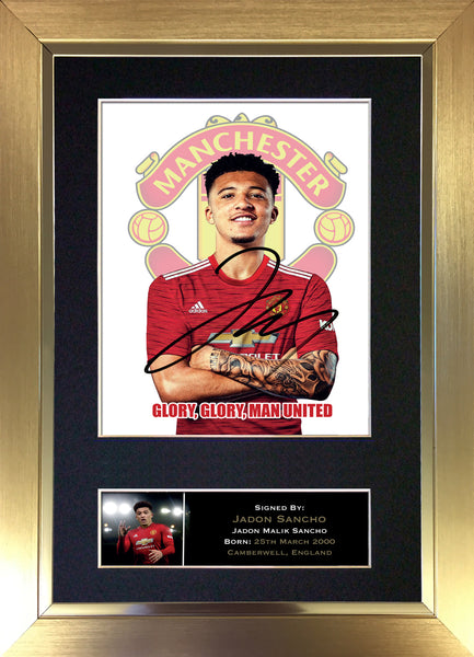 #863 Jadon Sancho Manchester United Signed Autograph Photo Print