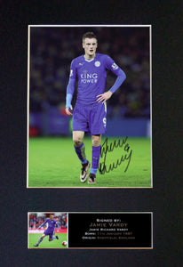 JAMIE VARDY Leicester City Signed Autograph Mounted Photo Repro A4 Print 610