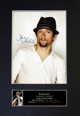 JASON MRAZ Mounted Signed Photo Reproduction Autograph Print A4 300