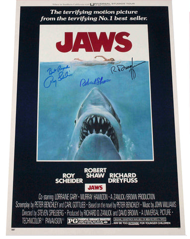 JAWS 3 CAST SIGNED AUTOGRAPH MOVIE POSTER A3 297 x 420mm (Very Rare)