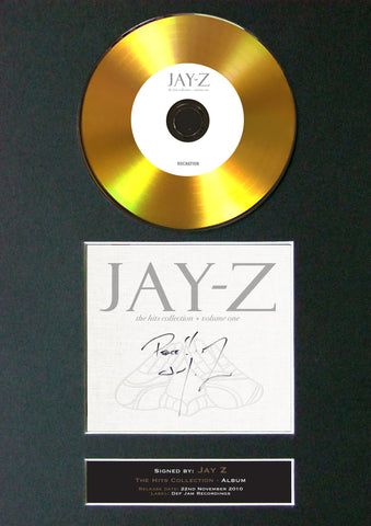 #128 GOLD DISC JAY Z The Hits Collection Album Signed Autograph Mounted Repro A4