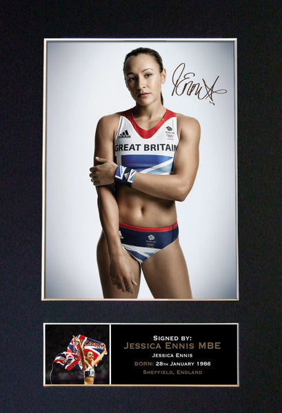 JESSICA ENNIS Mounted Signed Photo Reproduction Autograph Print A4 266