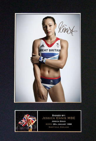 JESSICA ENNIS Mounted Signed Photo Reproduction Autograph Print A4 266