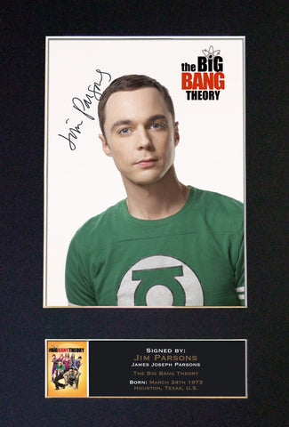 JIM PARSONS Big Bang Mounted Signed Photo Reproduction Autograph Print A4 340