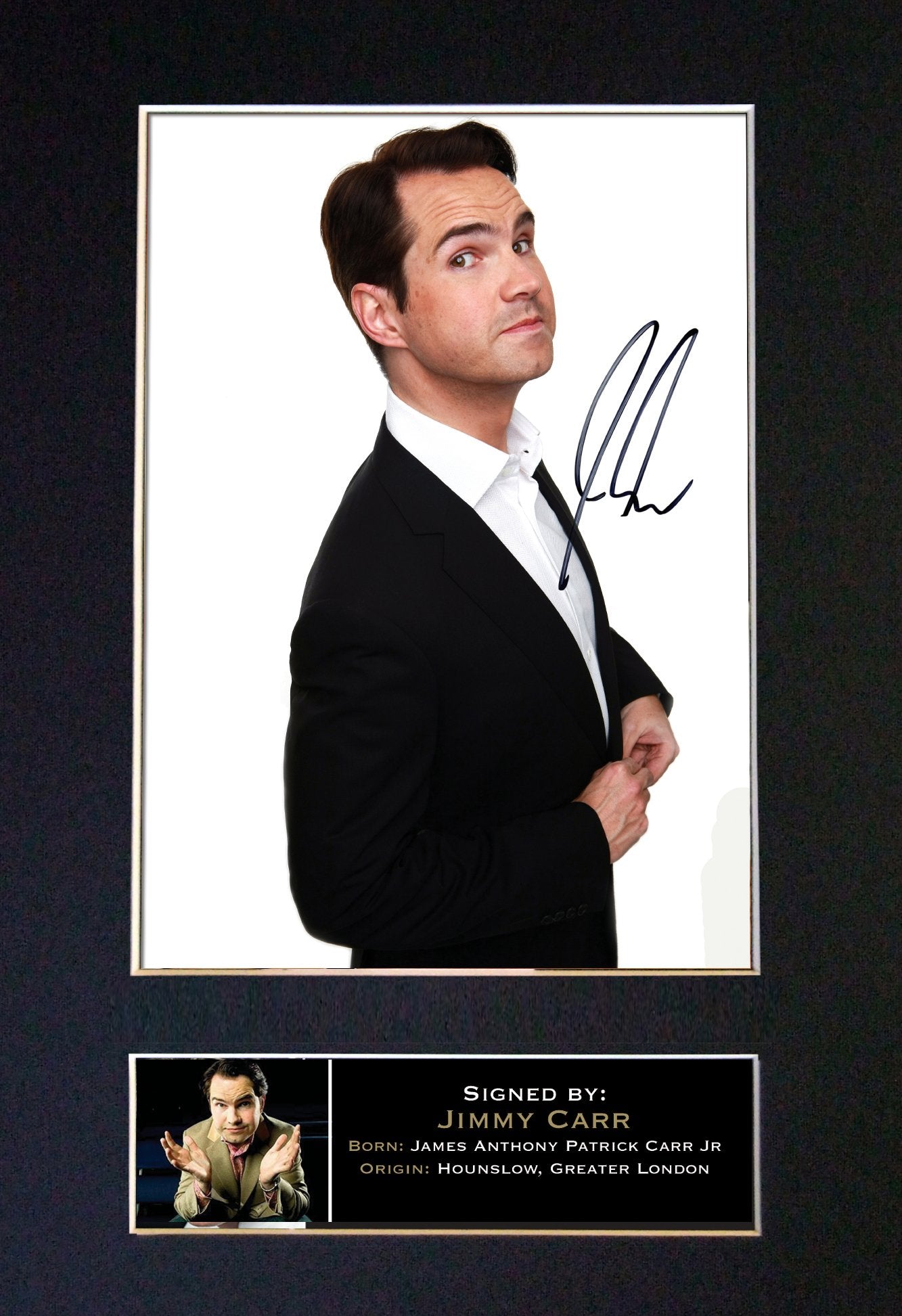 JIMMY CARR Autograph Mounted Photo Reproduction QUALITY PRINT A4 131
