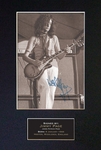 JIMMY PAGE Reproduction Autograph Mounted Signed Photo PRINT A4 91
