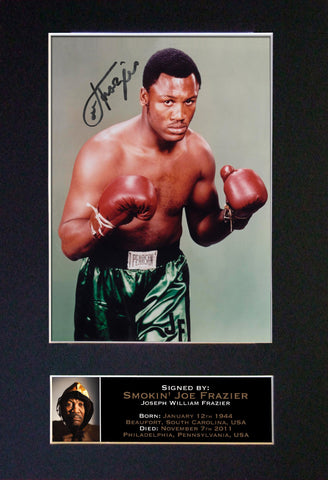 JOE FRAZIER Mounted Signed Photo Reproduction Autograph Print A4 57