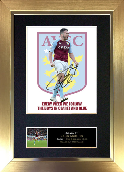 #861 John McGinn Aston Villa Signed Autograph Photo Print