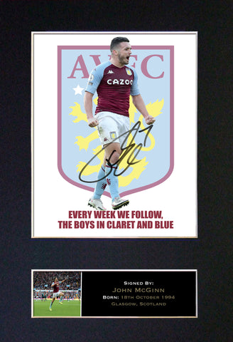#861 John McGinn Aston Villa Signed Autograph Photo Print