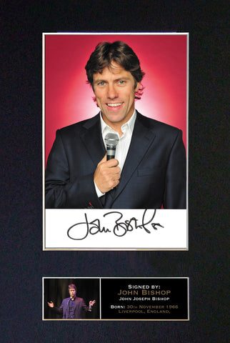 JOHN BISHOP Autograph Mounted Signed Photo Reproduction Print A4 181