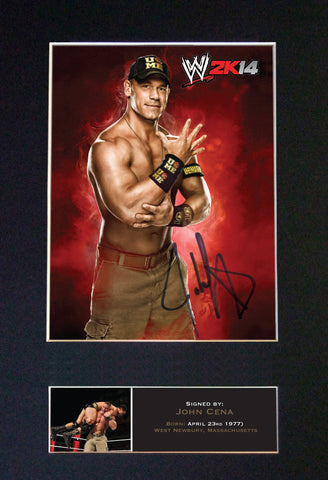 JOHN CENA WWE Quality Autograph Mounted Photo Repro A4 Print 527