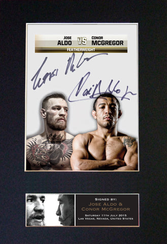 Jose Aldo & Conor McGregor Quality Autograph Mounted Signed Photo PRINT A4 564