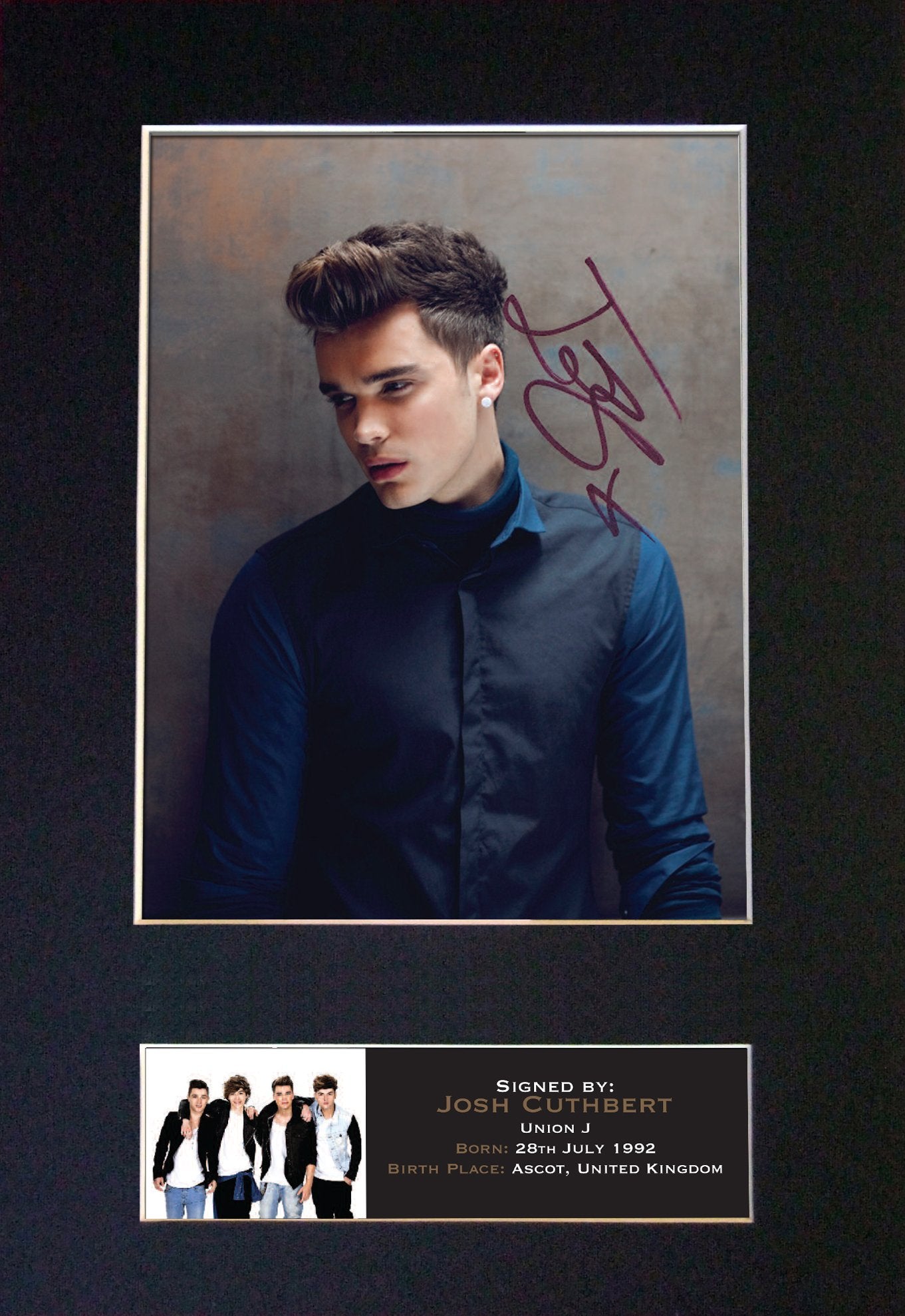 JOSH CUTHBERT Union J Autograph Mounted Photo Reproduction PRINT A4 408