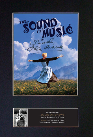 JULIE ANDREWS Sound of Music Signed Autograph Mounted Quality Photo PRINT A4 818