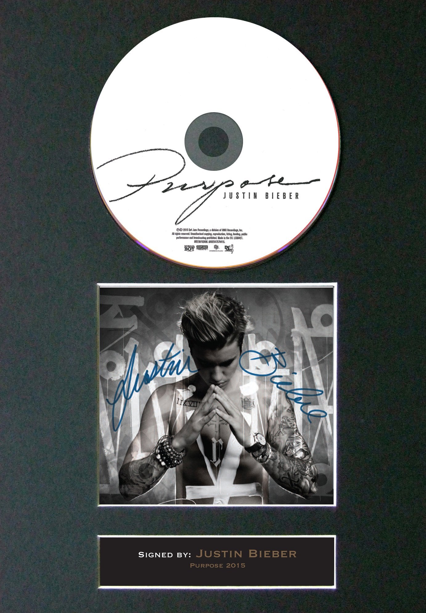 JUSTIN BIEBER Purpose Signed Album COVER Repro Cd Print A4 Photo Autograph 68