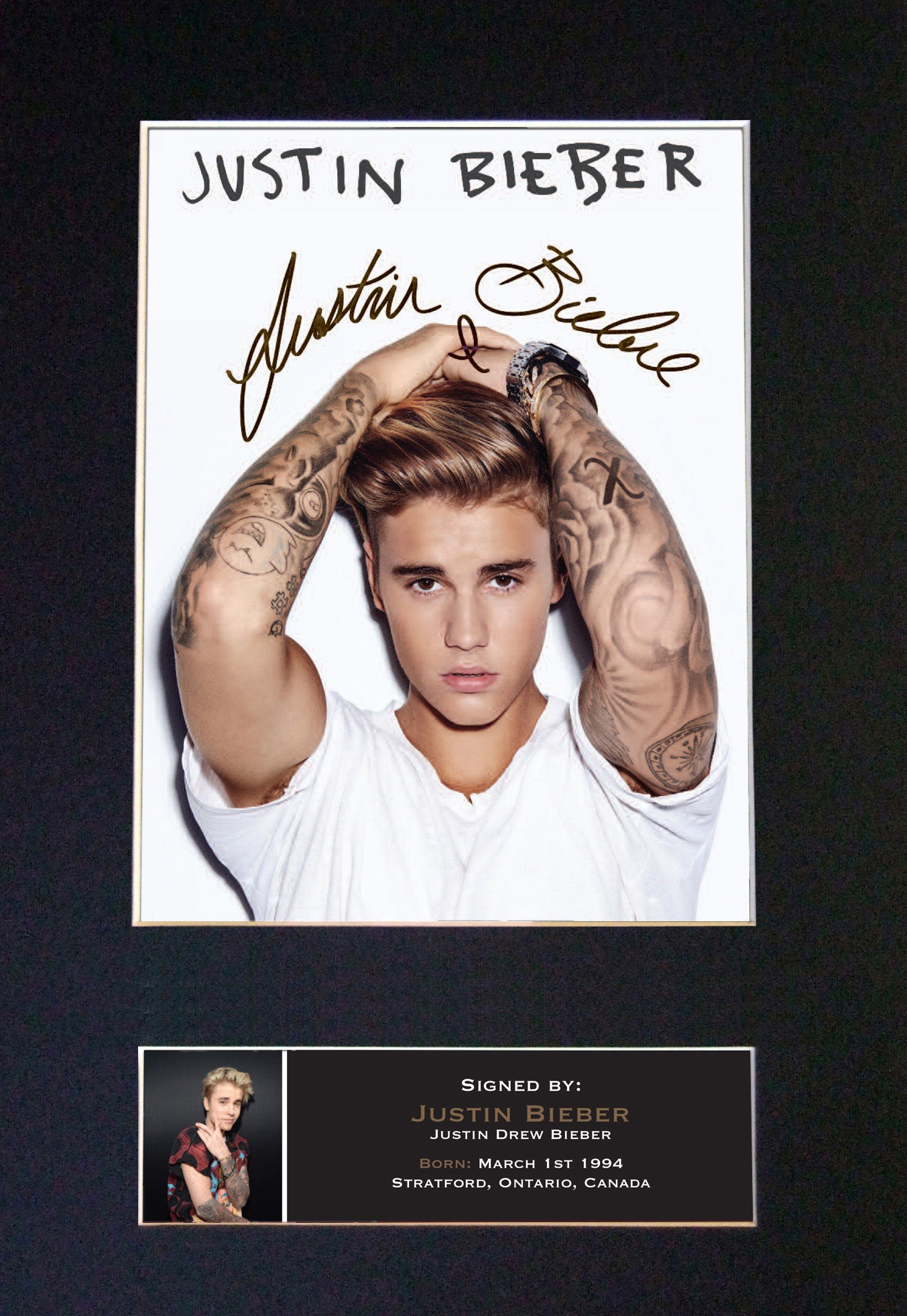 Justin Bieber Signed Autograph Quality Mounted Photo Repro A4 Print 600