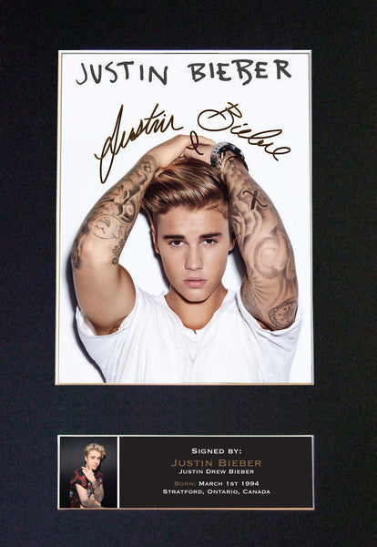 Justin Bieber Signed Autograph Quality Mounted Photo Repro A4 Print 600