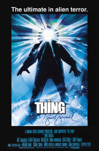 THE THING Kurt Russell AUTOGRAPH MOVIE POSTER A2 594 x 420mm (Very Rare)
