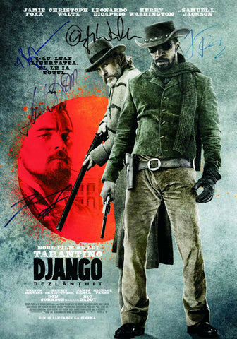 DJANGO FRENCH SIGNED AUTOGRAPH MOVIE POSTER A2 594 x 420mm (Very Rare)