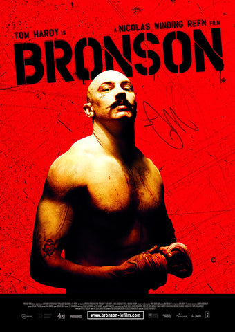 BRONSON Tom Hardy SIGNED AUTOGRAPH MOVIE POSTER A2 594 x 420mm (Very Rare)