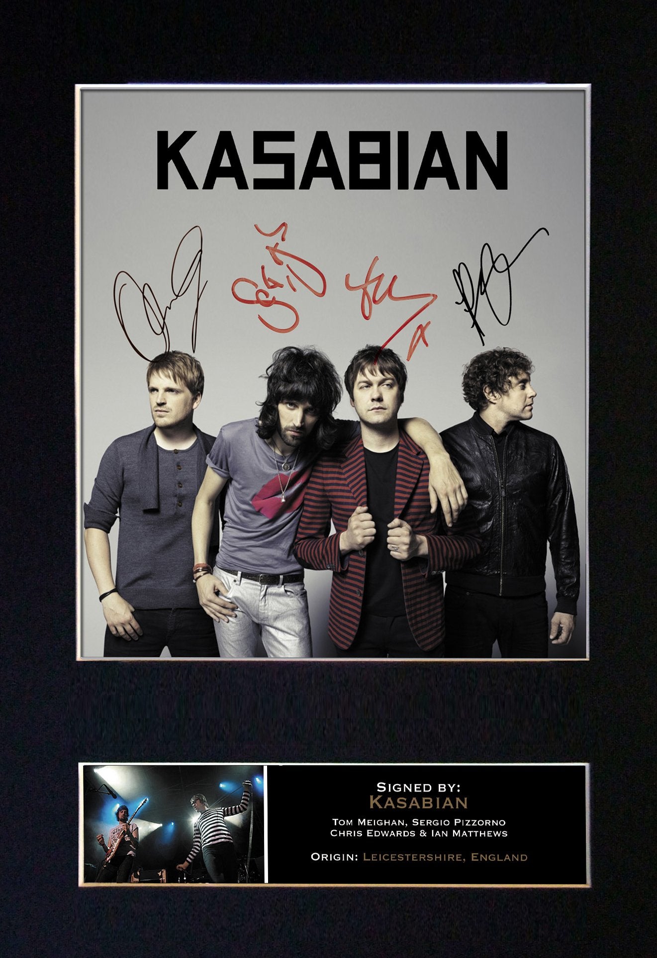 KASABIAN Mounted Signed Photo Reproduction Autograph Print A4 119