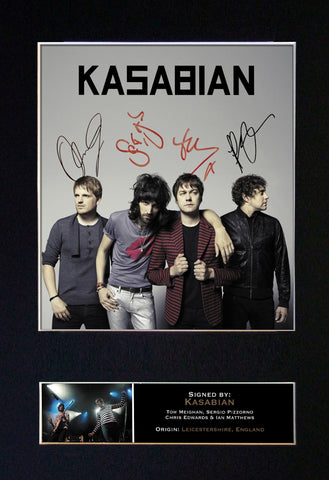 KASABIAN Mounted Signed Photo Reproduction Autograph Print A4 119