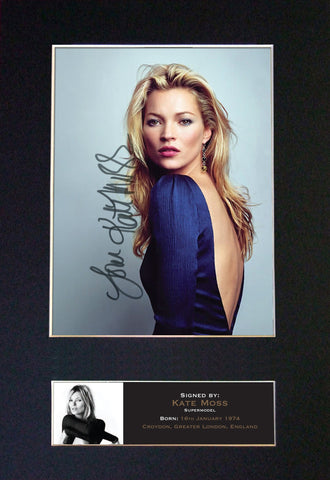 KATE MOSS Model Signed Autograph Quality Mounted Photo Repro A4 Print 517