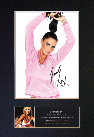 KATIE PRICE "JORDAN" Mounted Signed Photo Reproduction Autograph Print A4 217