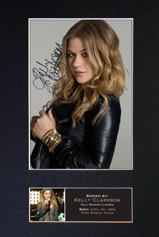 KELLY CLARKSON Mounted Signed Photo Reproduction Autograph Print A4 243