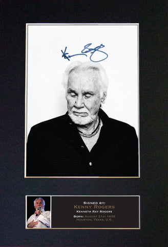 KENNY ROGERS Signed Autograph Mounted Photo REPRODUCTION PRINT A4 361