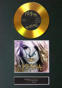 #170 GOLD DISC KESHA Animal Cd Signed Autograph Mounted Reproduction Print A4