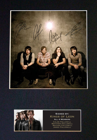 KINGS OF LEON Mounted Signed Photo Reproduction Autograph Print A4 197