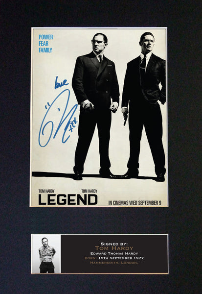 LEGEND KRAYS Tom Hardy Reproduction Signed Autograph Mounted Photo PRINT A4 575