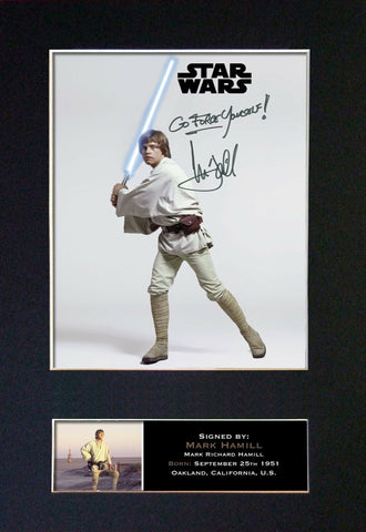 LUKE SKYWALKER Gift Signed A4 Printed Autograph Star Wars Gifts Mark Hamill #842
