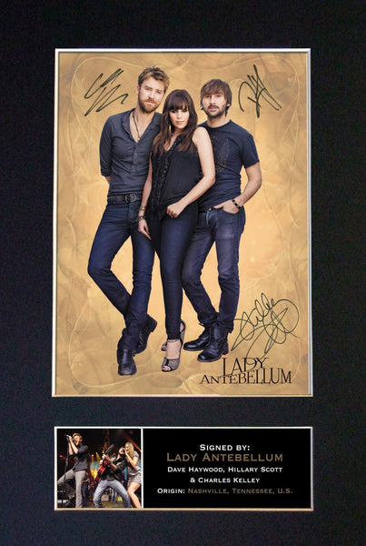 LADY ANTEBELLUM Mounted Signed Photo Reproduction Autograph Print A4 261