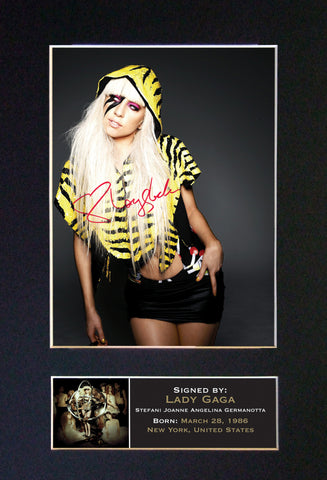LADY GAGA X 3 Signed Autograph Mounted Repro A4 Prints