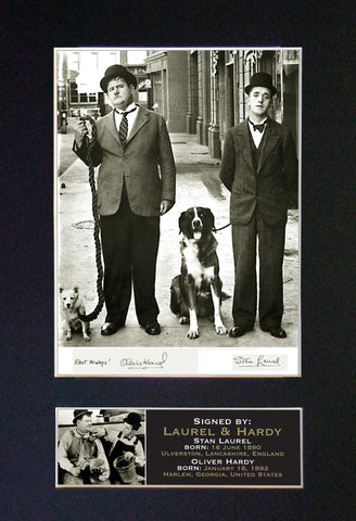 LAUREL AND HARDY No1 Autograph Mounted Signed Photo Reproduction Print A4 19