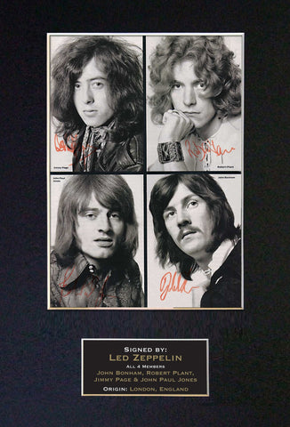 LED ZEPPELIN No1 Mounted Signed Photo Reproduction Autograph Print A4 206