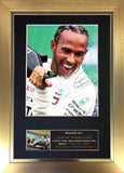 Lewis Hamilton Gift Signed A4 Printed Autograph #843