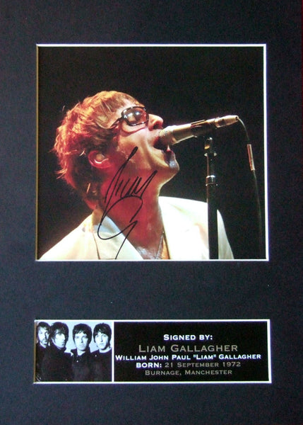 LIAM GALLAGHER Mounted Signed Photo Reproduction Autograph Print A4 74