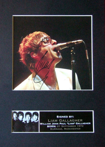 LIAM GALLAGHER Mounted Signed Photo Reproduction Autograph Print A4 74