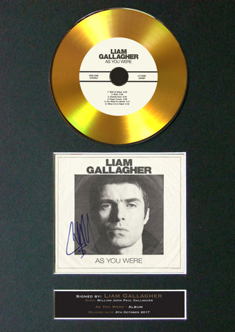 #156 GOLD DISC LIAM GALLAGHER As You Were Cd Signed Autograph Mounted Repro A4