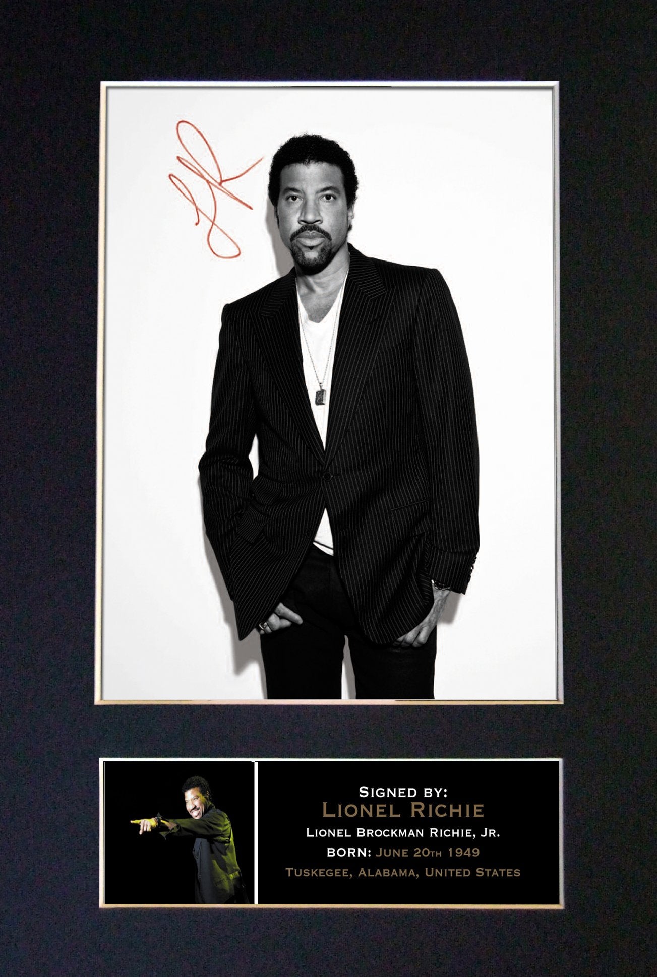 LIONEL RICHIE Autograph Mounted Signed Photo Reproduction Print A4 259